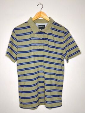 Rodd & Gunn Olive and Blue Striped Polo Shirt